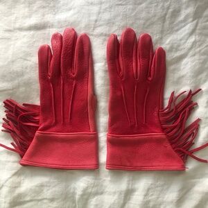 Women's Red Leather Gloves